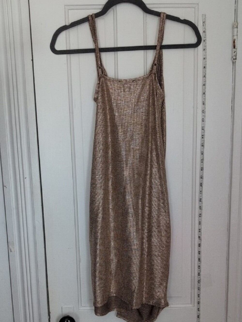 Trixxi Metallic Gold Twist-Front Mini Dress - Picture 4 of 4